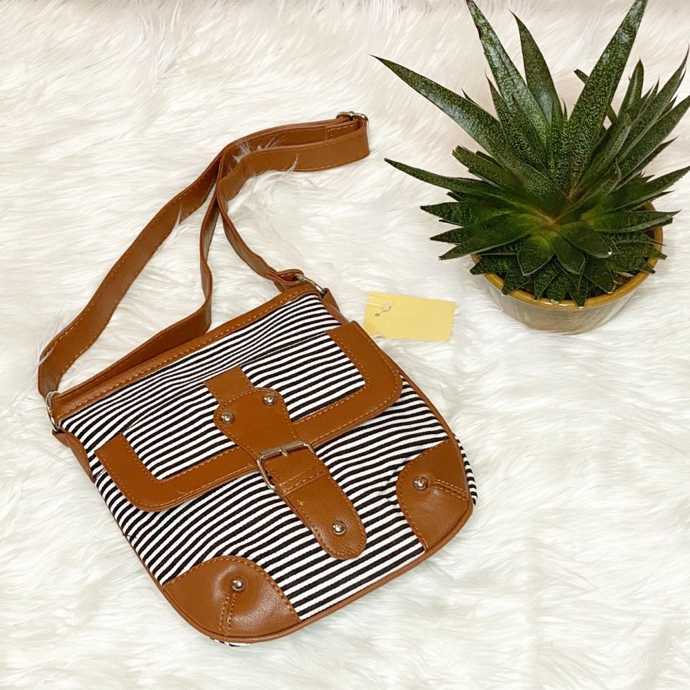 Free Choice Black Striped Crossbody
